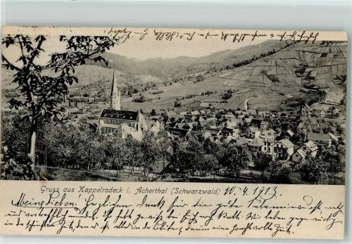 Kappelrodeck 1913 Kirche Acherthal Schwarzwald