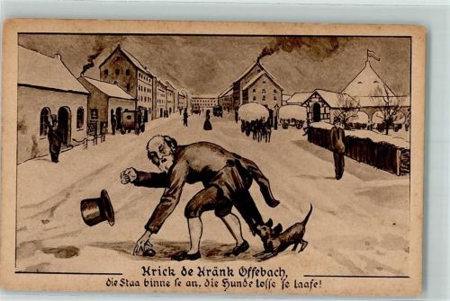 Offenbach Krick de Kränk Hund Pferdefuhrwerk Zylinder Soldat Winter
