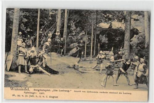 Wunsiedel. Bergfestspiel: Die Losburg. Arnold von Liebenstein verflucht sterbend die Losburg ungelaufen Gute Erhaltung.
