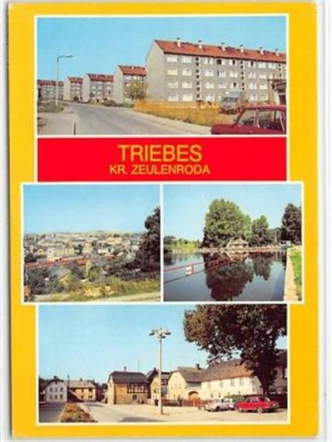 Triebes, Kreis Zeulenroda mit Ernst-Thälmann-Straße gelaufen. Gute Erhaltung.