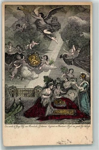 1909 Soo wordt de Jonge Telg von Hemelsche begroet Engel Wappen AK