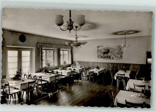83259 W8211 Schleching - Hotel Edelweiss Gastraum Wandbild Röhrender Hirsch