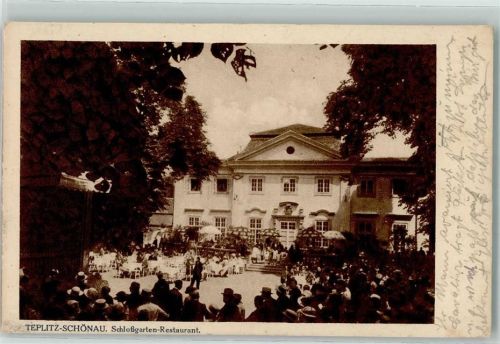 Teplice Schlossgarten Gasthaus Terrasse