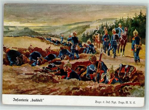 Infanterie buddelt Bayr. 9 Inf. Regiment Bayr. II A.K. Kyffhäuser Verlag AK Döbrich-Steglitz, E. R.