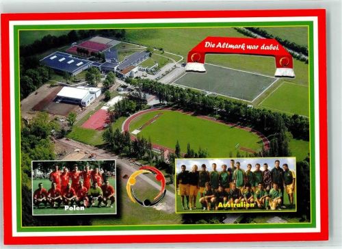 Osterburg Fliegeraufnahme Stadion Friedrich Ludwig Jahnstadion Landessportzentrum Polen-Australien