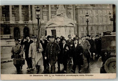 24. Dez. 1925 La Federation accompagne notre Drapeau AK