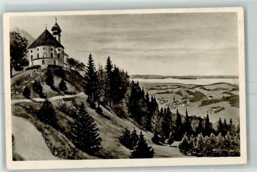 Siegsdorf Maria Eck mit Blick zum Chiemsee