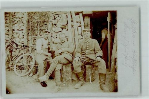 1914 WK I Soldaten Herrenfahrrad Pfeife AK