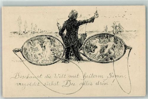 Nr. 197 sign. Hans Volkert Die rosige Brille AK