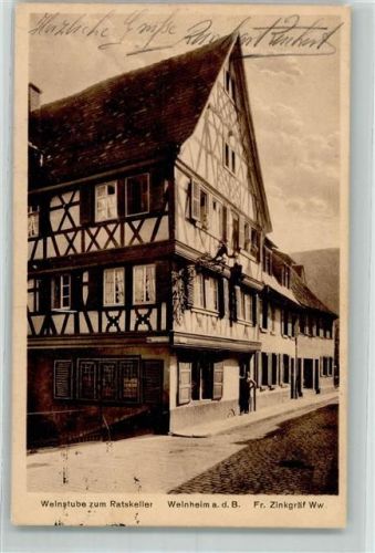 Weinheim Gasthaus Weinstube zum Ratskeller Fachwerkbau