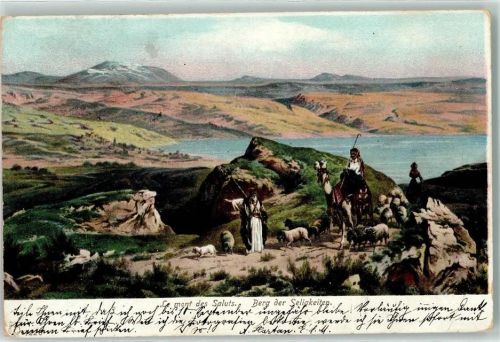 1905 Berg der Seligkeiten Hirte Kamel AK Schafe