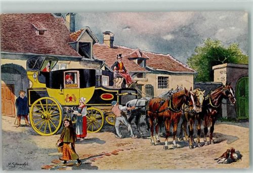 Franz. Eilpost anno 1840 sign. Schnorpfeil AK