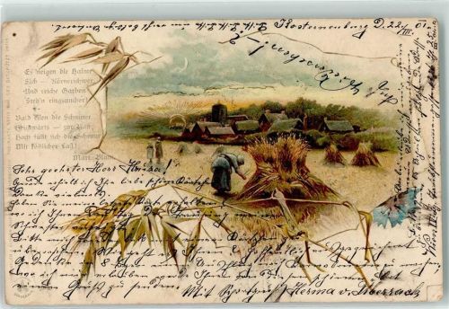1901 Sonnenschein Karte Serie XVIII Ähren Ernte Landwirtschaft