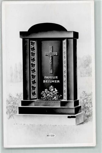 Grabstein Musterkarte Nr. 129 Friedhof 1936