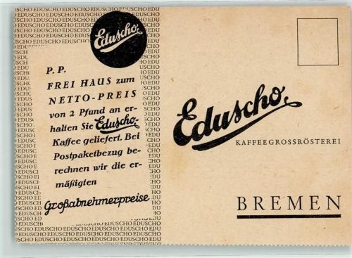 Eduscho Lieferung frei Haus Bestellkarte