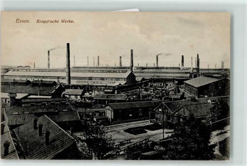 Essen Werke rauchende Schornsteine AK