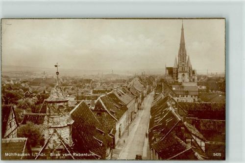 Mühlhausen Blick vom Rabenturm Kirche Fabrik