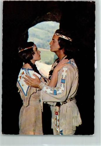 Nr. R 6 Pierre Brice und Karin Dor in Winnetou II. Filmszene Teil May, Karl AK
