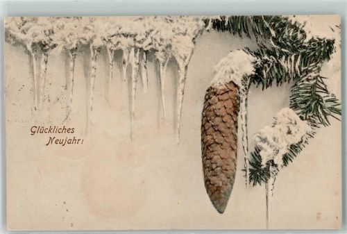1905 Serie 2066-4 Weihnachten Eiszapfen Tannenzapfen AK