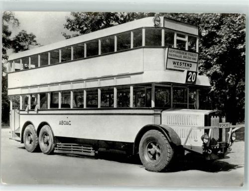 Kol. Westend 1927 Verkehrsmittel Autobus Nr. 20 Serie 6 Typ Büssing Dreiachs DD Bauj.