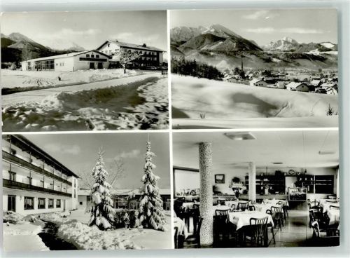 83355 W8221 Bergen , Oberbay Foto AK Erholungsheim Alpenhof Winter