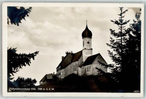 82383 W8126 Hohenpeißenberg - Wallfahrtskirche Maria Himmelfahrt Bahnpost Weilheim- Zug 66