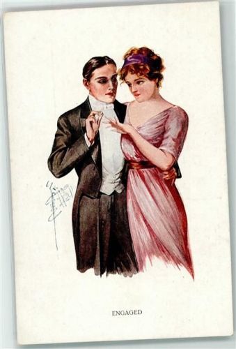 Engaged Poesie / Liebe Liebespaar Ring verschenken AK