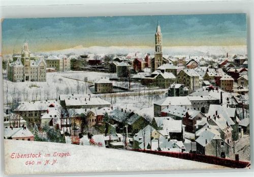 08309 O9405 Eibenstock 1915 - Winter Rathaus