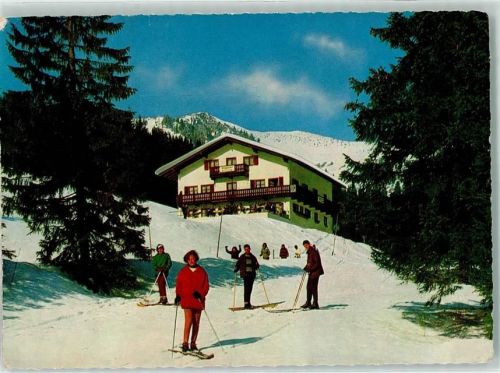 Spitzingsee Gasthaus Igler Skiläufer Winter