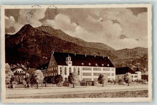 Partenkirchen Lehr- u. Erziehungsinstitut der armen Schulschwestern v. U. lb. Fr. Blick von der Hellwegerstraße mit dem Wank