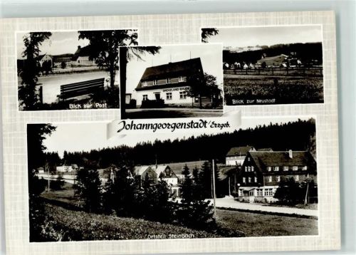 Johanngeorgenstadt Blick zur Post Gasthaus Grenzlandbaude Blick zur Neustadt OT Steinbach