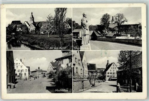 91785 W8835 Pleinfeld - an der Rezal Rezalbrücke Marktplatz