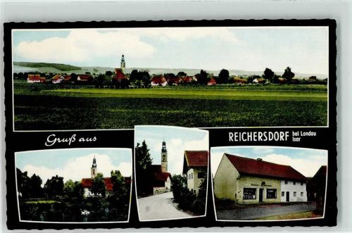 Reichersdorf Bäckerei - Gemischtwarengeschäft Emailleschild Dorfstraße Kirche