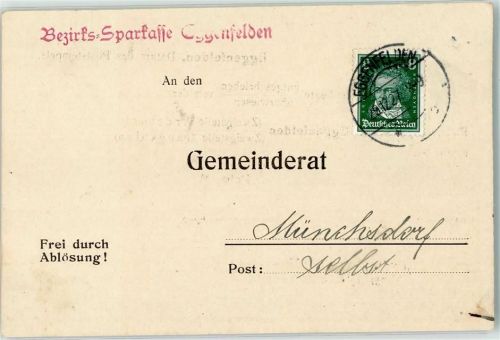 Eggenfelden Bezirkssparkasse Zweigstelle Arnsdorf Überweisung 148,10 Reichsmark