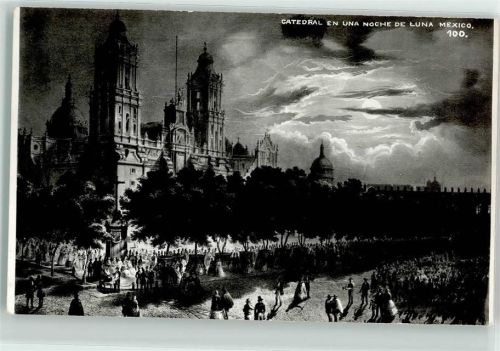 Mexiko City Catedral en una Noche de Luna