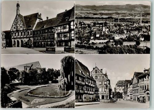 Forchheim Sattlerstraße Rathaus Fachwerkhäuser Brunnen Parkanlage