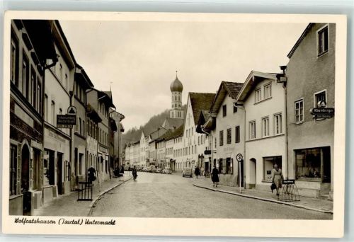 Wolfratshausen Untermarkt Kirche St.Andreas Scharlachberg Meisterbrandt Geschäft Rheinberger Oldtimer