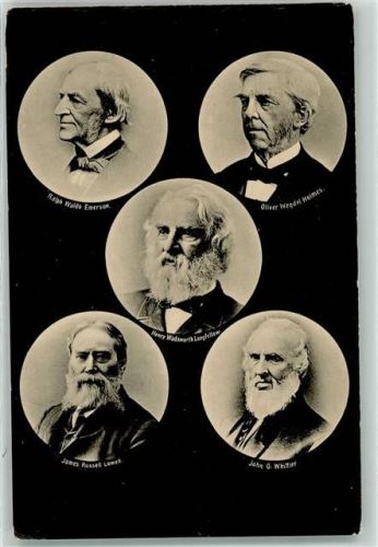 Schriftsteller Ralph Waldo Emerson , Wende Holmes , Longfellow , Whittier , Lowell
