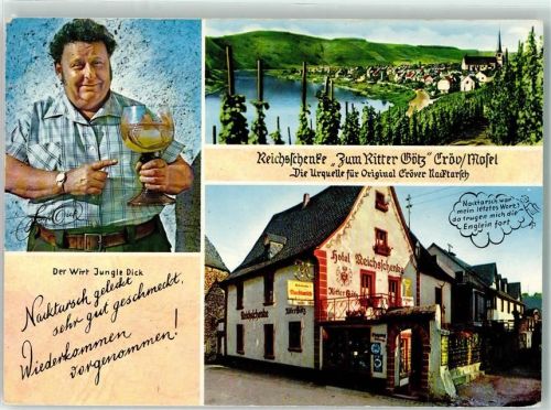 Kröv Gasthaus Reichsschenke Zum Ritter Götz Emailleschilder Wirt Jungle Dick Weinrömer
