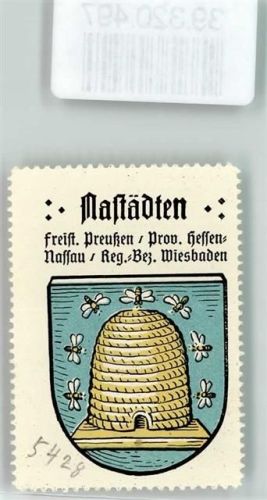 56355 W5428 Nastätten Vignette Wappen Kaffee Hag ca. 1920-1940 Bienenstock