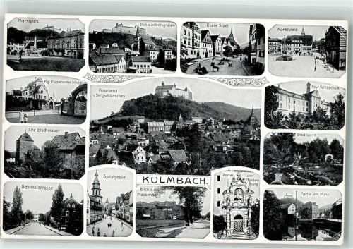 Kulmbach Marktplatz Spitalgasse Stadtpark Neue Volksschule Alte Stadtmauer Kgl. Präparanden Schule Bahnhofstraße Bergschlösschen