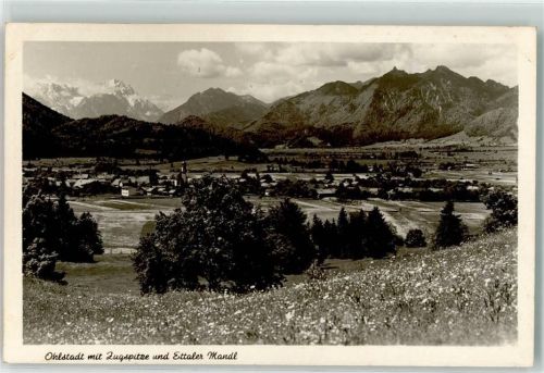 82441 W8115 Ohlstadt - Zugspitze Ettaler Mandl Kirche Bahnpost Garmisch Zug Nr.013