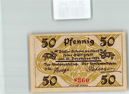 Klein Nordende Notgeld 50 Pfennig Spargelbauer