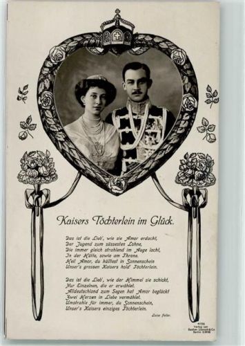 Prinzessin Victoria Luise und Prinz Ernst August Gedicht Kaisers Töchterlein im Glück von Luise Feller