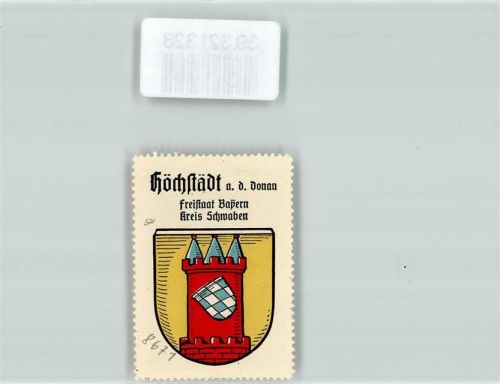Höchstädt Vignette Wappen Freistaat Bayern Kreis Schwaben