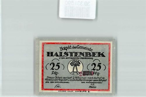 Halstenbek Notgeld 25 Pfennig