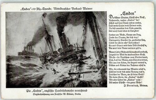 Kreuzer Emden vernichtet englischen Handelsdampfer Gedicht Bermbach Mitteldeutscher Verband Weimar