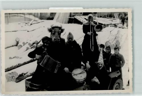 Böbrach Musikgruppe Ziehharmonika Trommel Faching Winter Ort handschriftlich