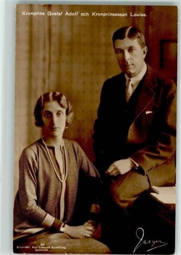 Kronprinz Gustaf Adolf Kronprinzessin Louise Adel Schweden