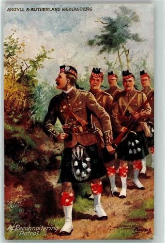 Argyll & Sutherland Highlanders , Patrol , Tucks Karte Serie 9937 sign. Payne AK